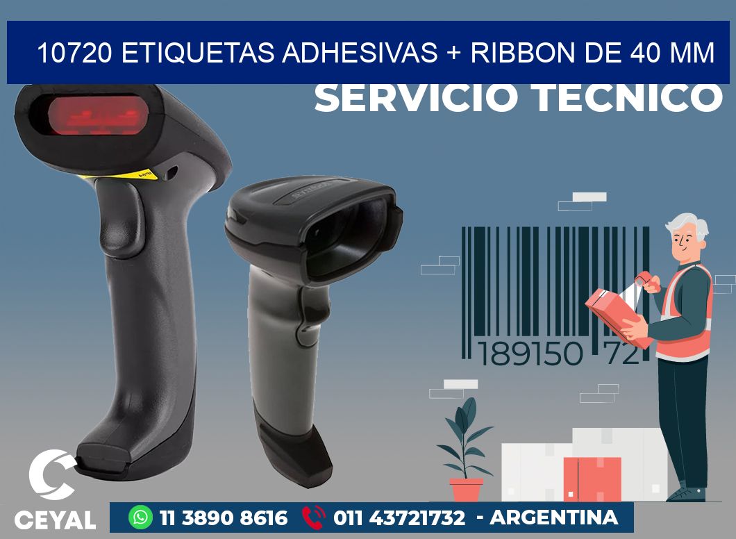 10720 ETIQUETAS ADHESIVAS + RIBBON DE 40 MM