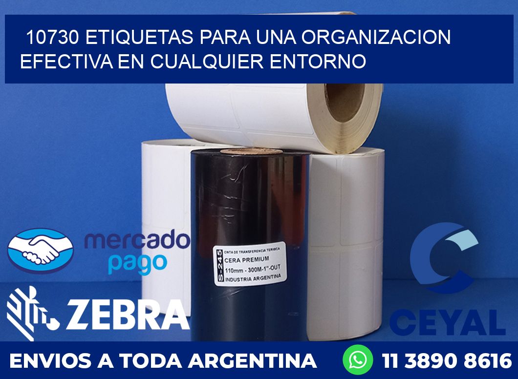 10730 ETIQUETAS PARA UNA ORGANIZACION EFECTIVA EN CUALQUIER ENTORNO