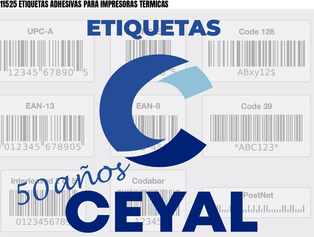 11525 ETIQUETAS ADHESIVAS PARA IMPRESORAS TERMICAS