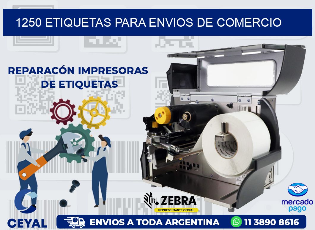 1250 ETIQUETAS PARA ENVIOS DE COMERCIO