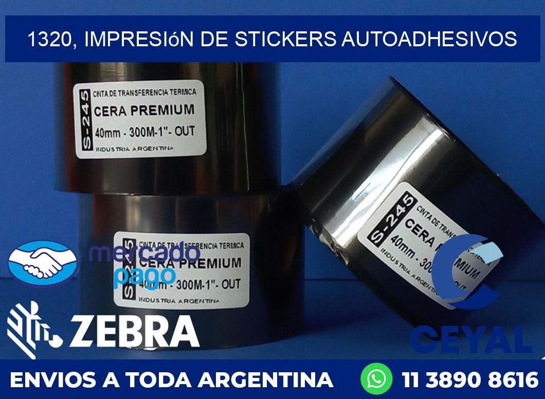 1320, impresión de stickers autoadhesivos