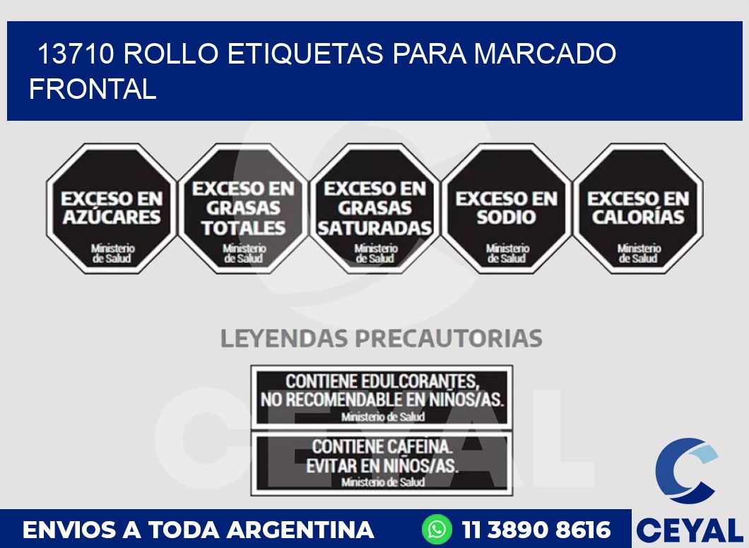 13710 ROLLO ETIQUETAS PARA MARCADO FRONTAL