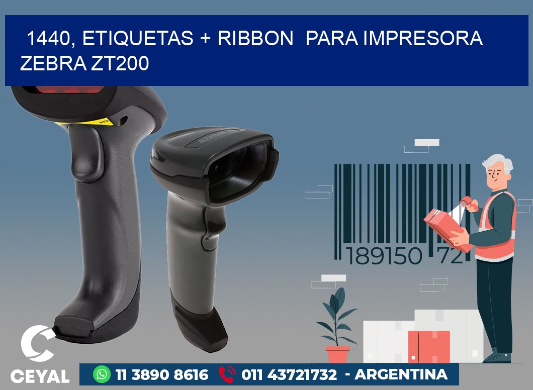 1440, etiquetas + ribbon para impresora zebra ZT200