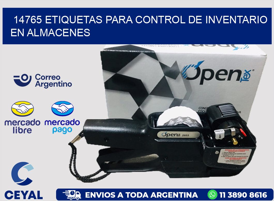 14765 ETIQUETAS PARA CONTROL DE INVENTARIO EN ALMACENES