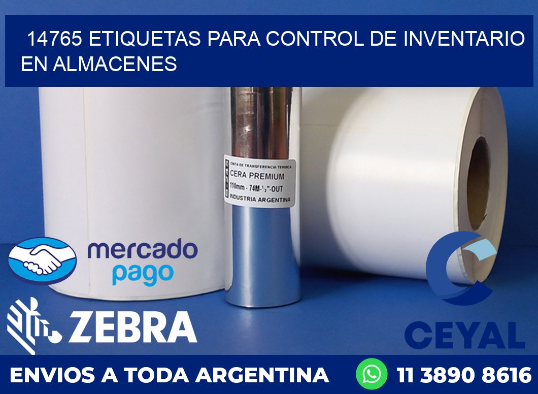 14765 ETIQUETAS PARA CONTROL DE INVENTARIO EN ALMACENES