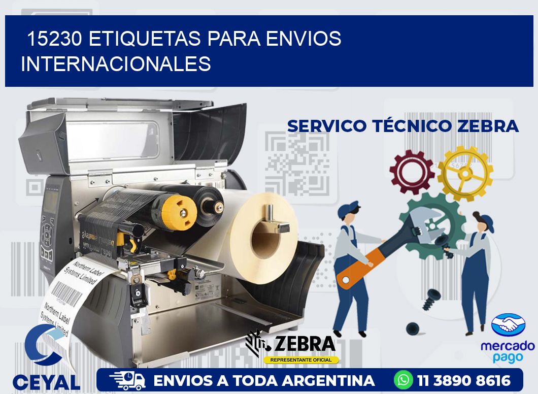 15230 ETIQUETAS PARA ENVIOS INTERNACIONALES