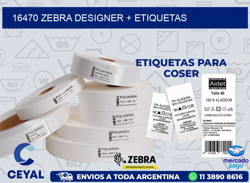 16470 ZEBRA DESIGNER + ETIQUETAS