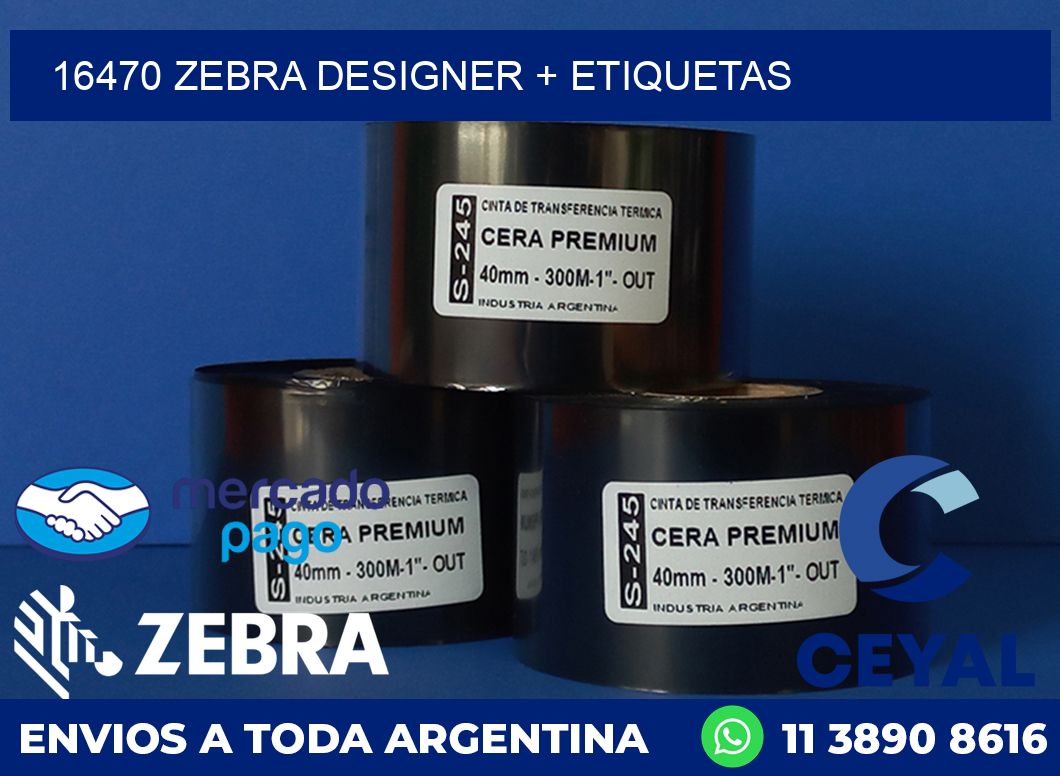 16470 ZEBRA DESIGNER + ETIQUETAS