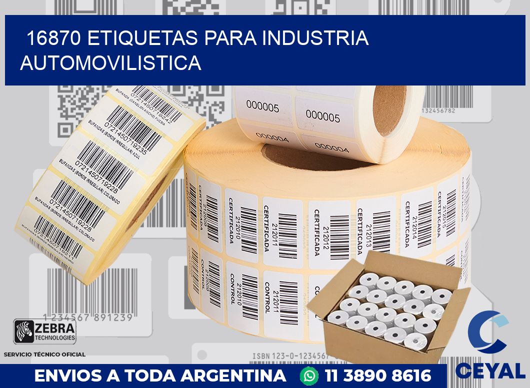 16870 ETIQUETAS PARA INDUSTRIA AUTOMOVILISTICA