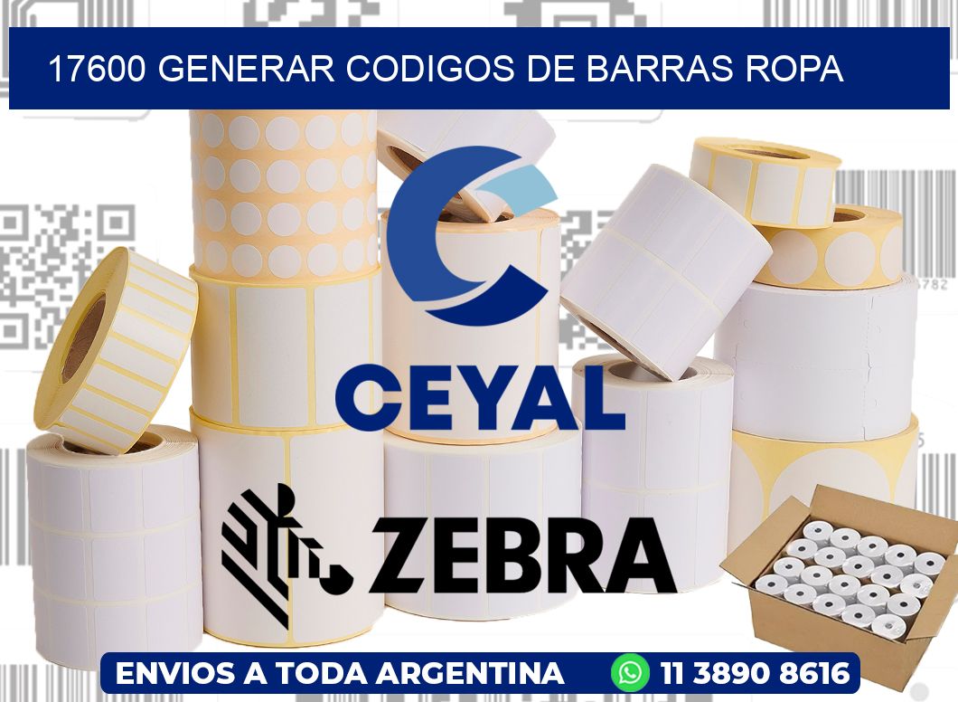 17600 GENERAR CODIGOS DE BARRAS ROPA