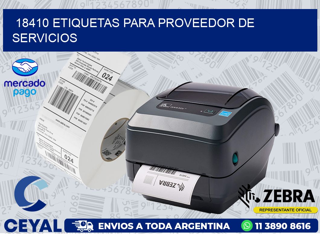 18410 ETIQUETAS PARA PROVEEDOR DE SERVICIOS