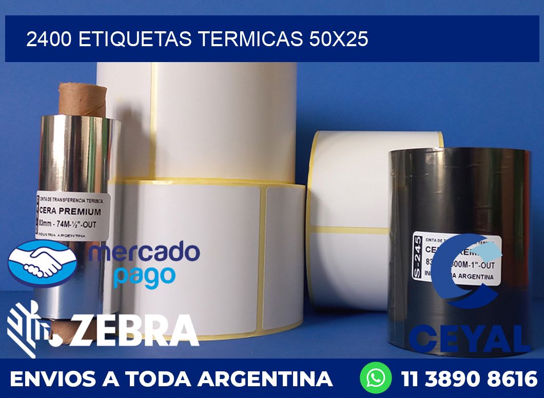 2400 ETIQUETAS TERMICAS 50X25