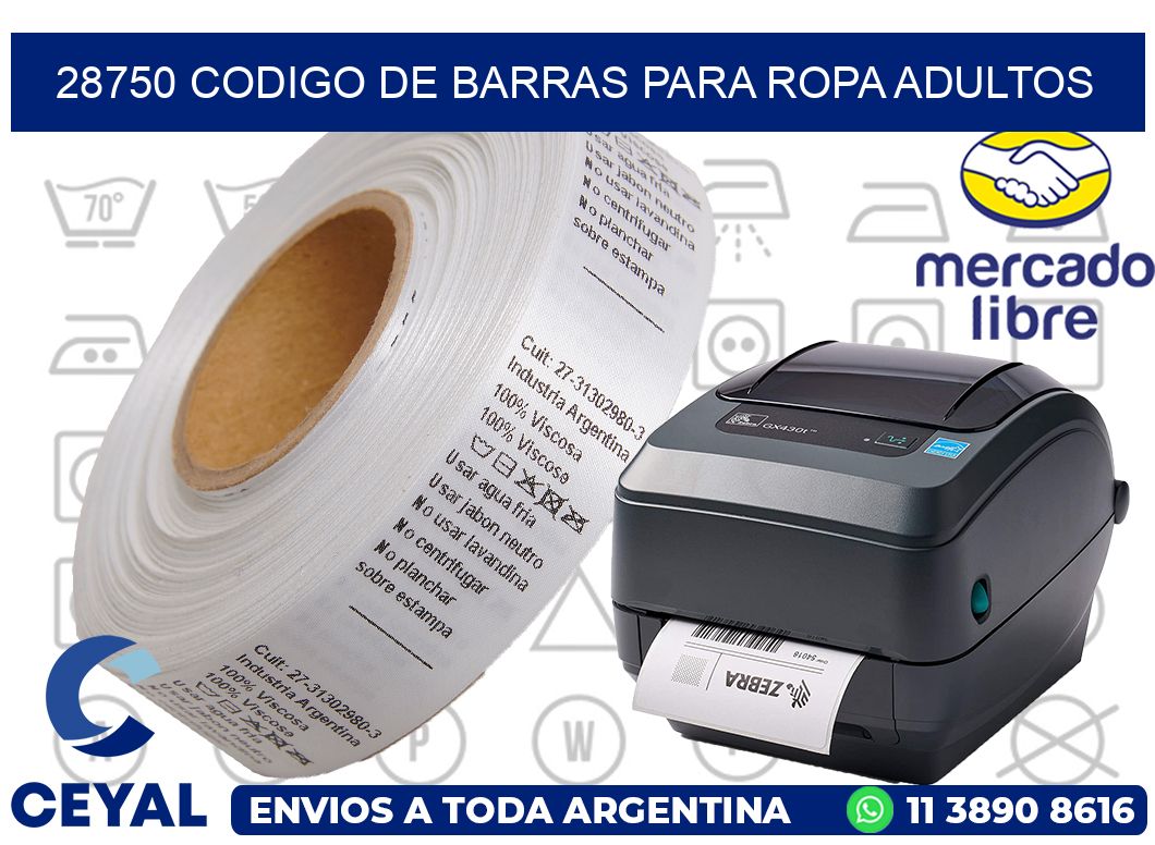 28750 CODIGO DE BARRAS PARA ROPA ADULTOS