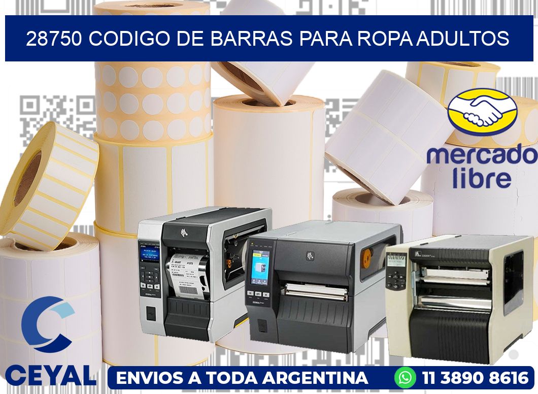 28750 CODIGO DE BARRAS PARA ROPA ADULTOS