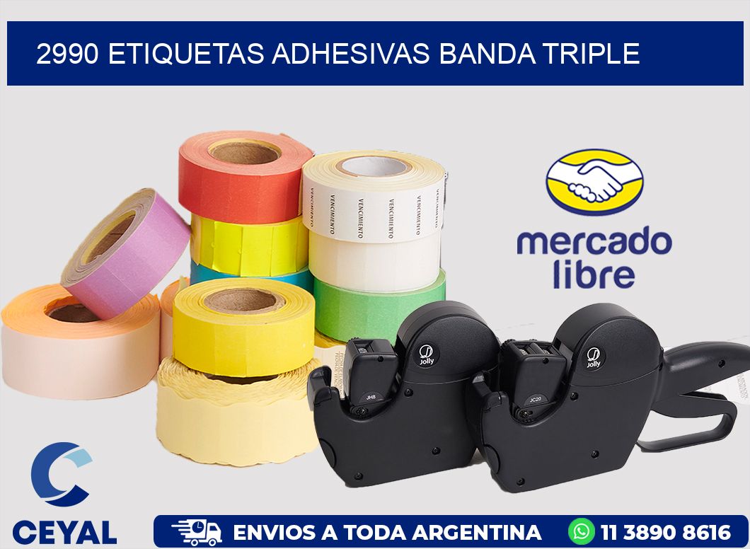 2990 ETIQUETAS ADHESIVAS BANDA TRIPLE