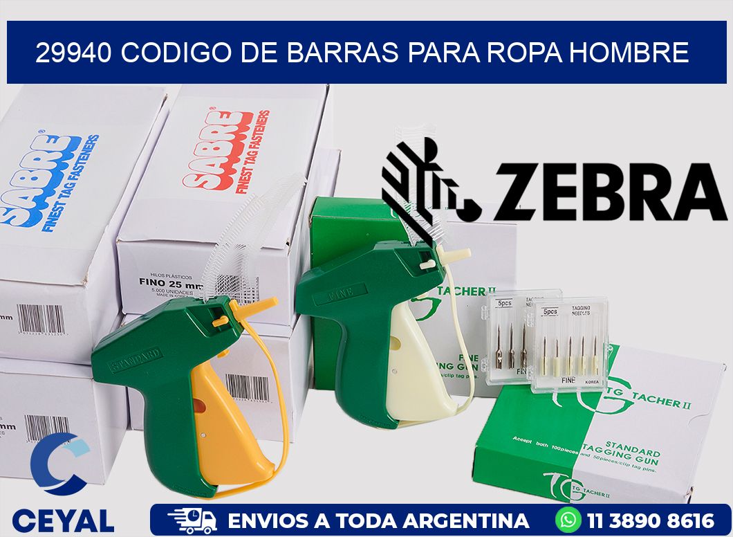 29940 CODIGO DE BARRAS PARA ROPA HOMBRE