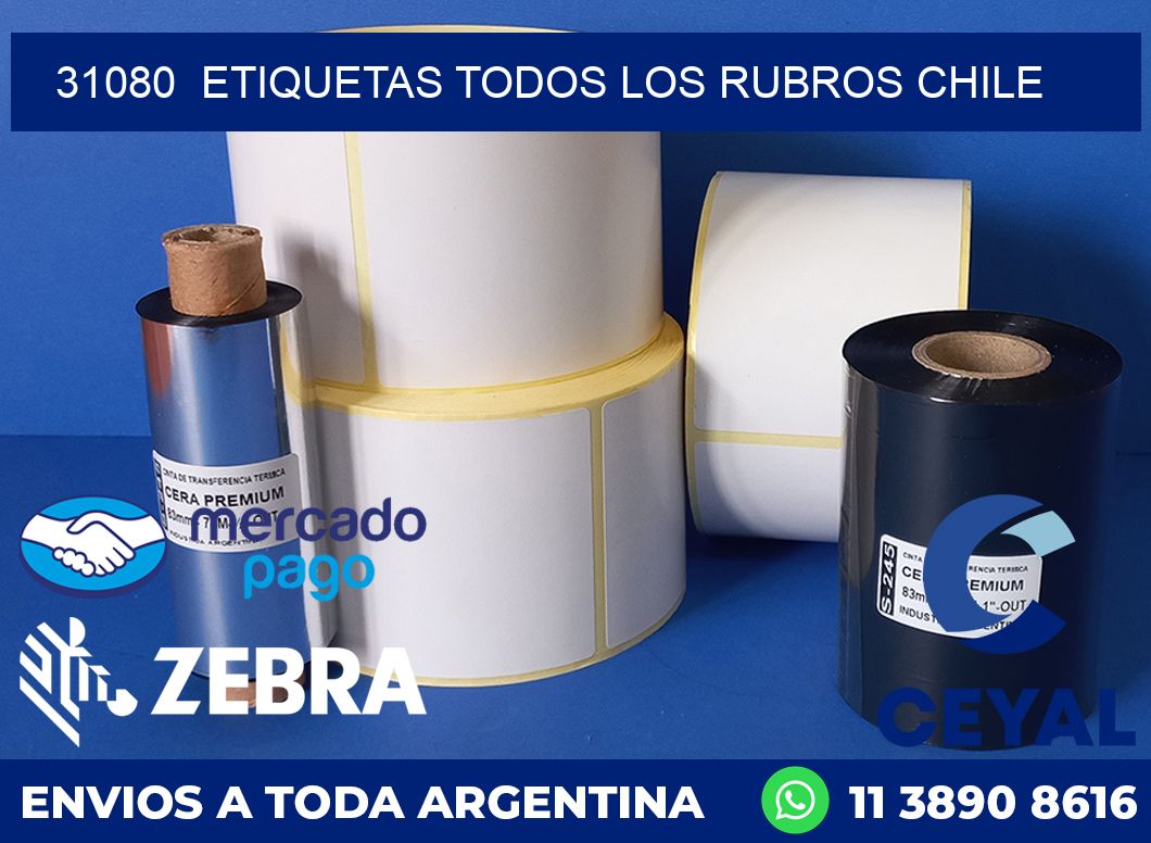 31080 ETIQUETAS TODOS LOS RUBROS CHILE