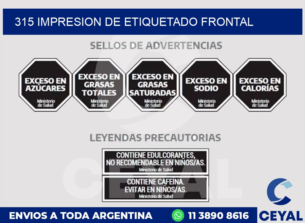 315 IMPRESION DE ETIQUETADO FRONTAL