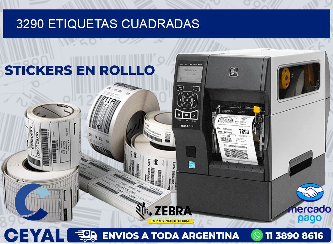 3290 ETIQUETAS CUADRADAS