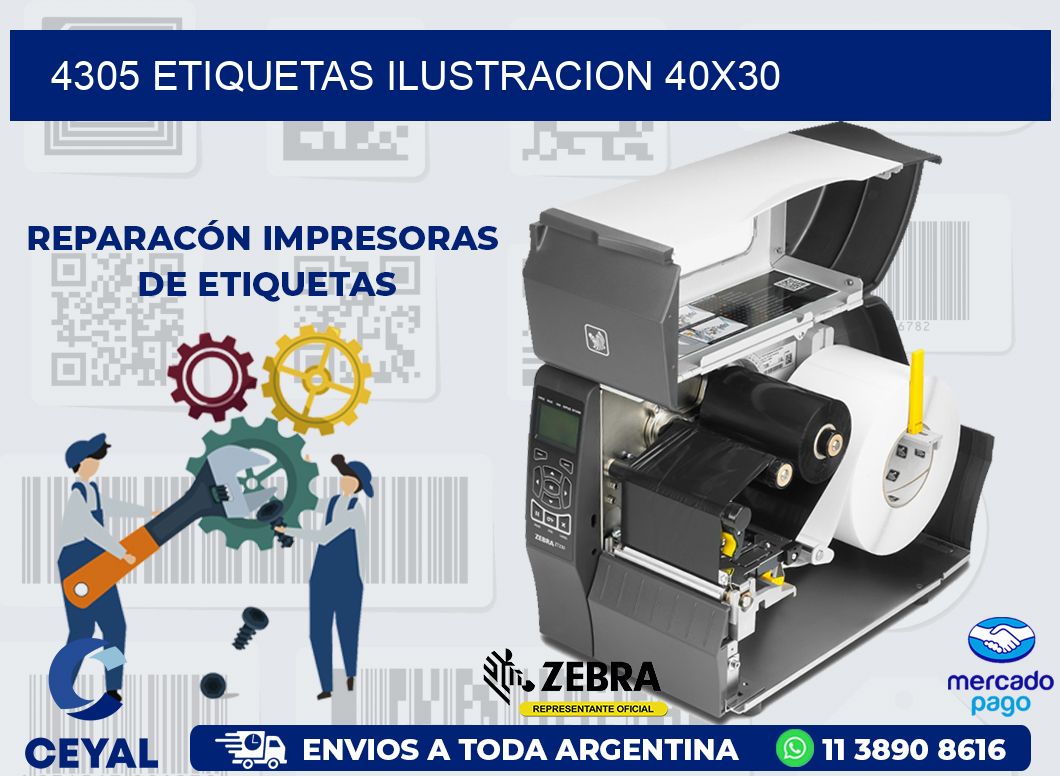 4305 ETIQUETAS ILUSTRACION 40X30
