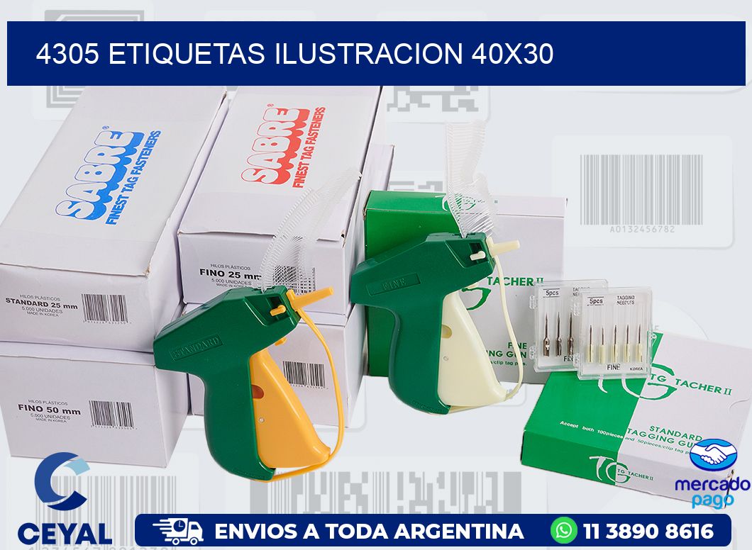 4305 ETIQUETAS ILUSTRACION 40X30