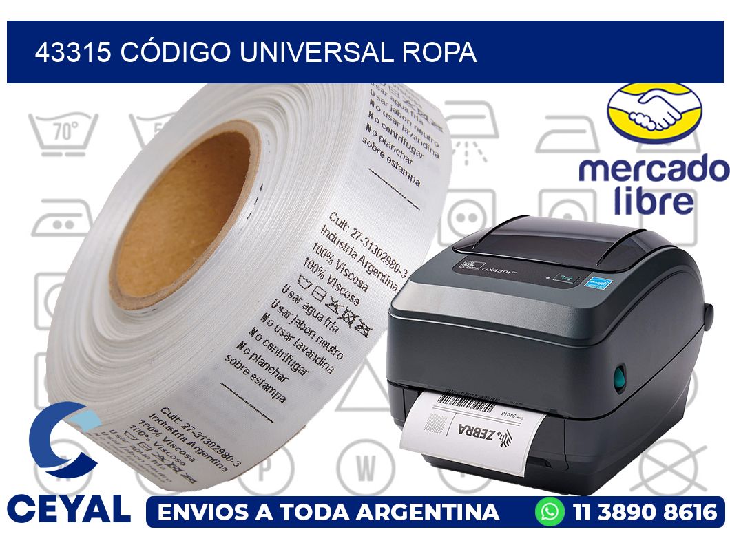 43315 CÓDIGO UNIVERSAL ROPA