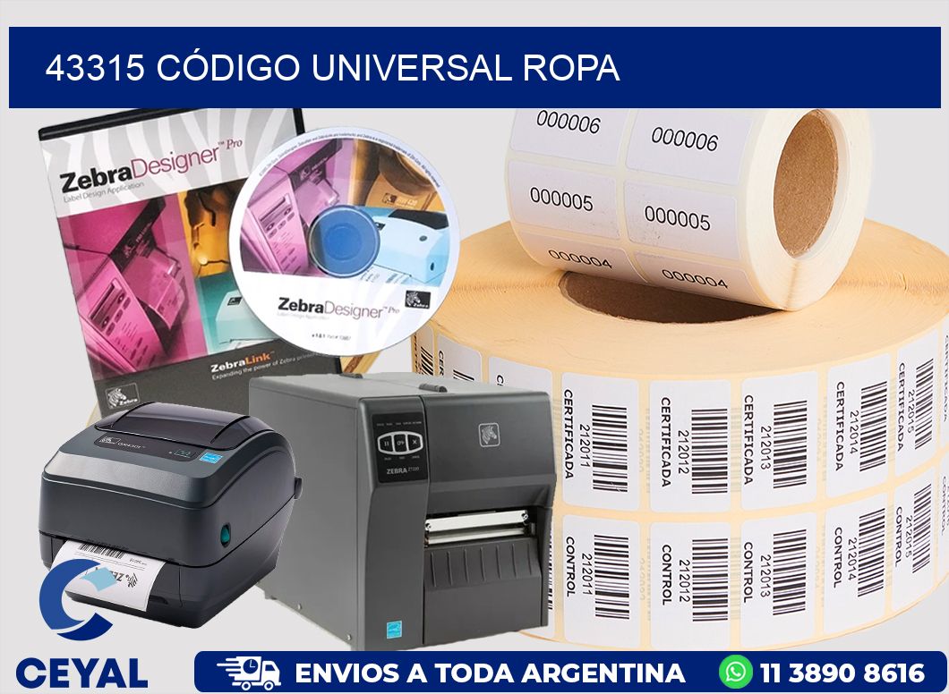 43315 CÓDIGO UNIVERSAL ROPA