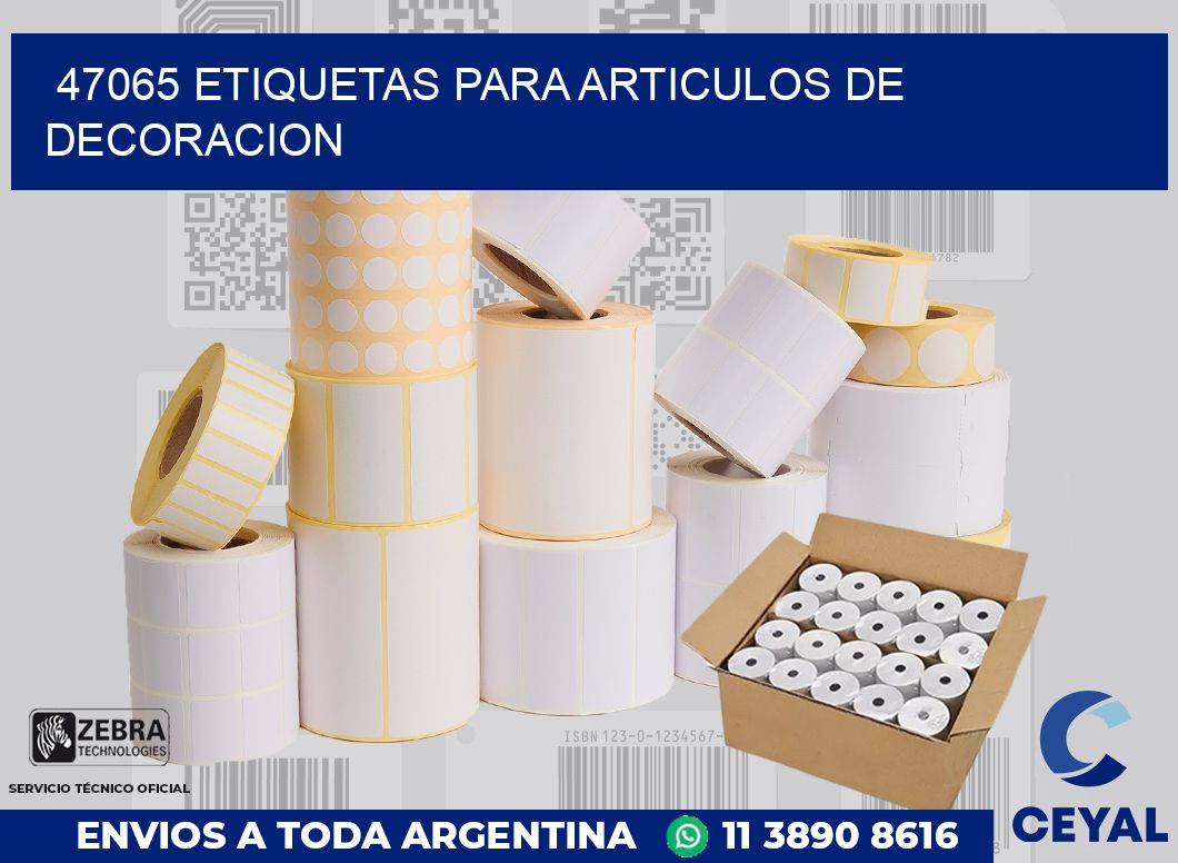 47065 ETIQUETAS PARA ARTICULOS DE DECORACION