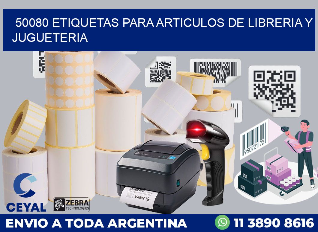 50080 ETIQUETAS PARA ARTICULOS DE LIBRERIA Y JUGUETERIA