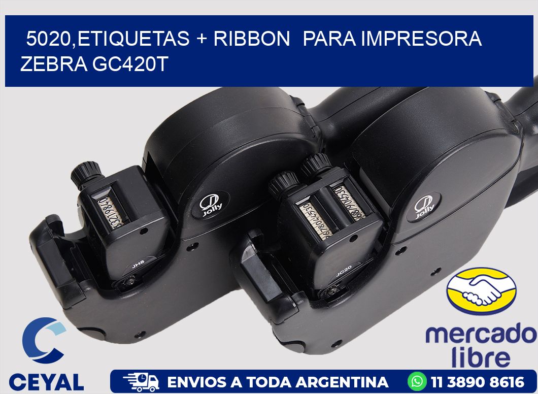 5020,etiquetas + ribbon  para impresora zebra GC420T