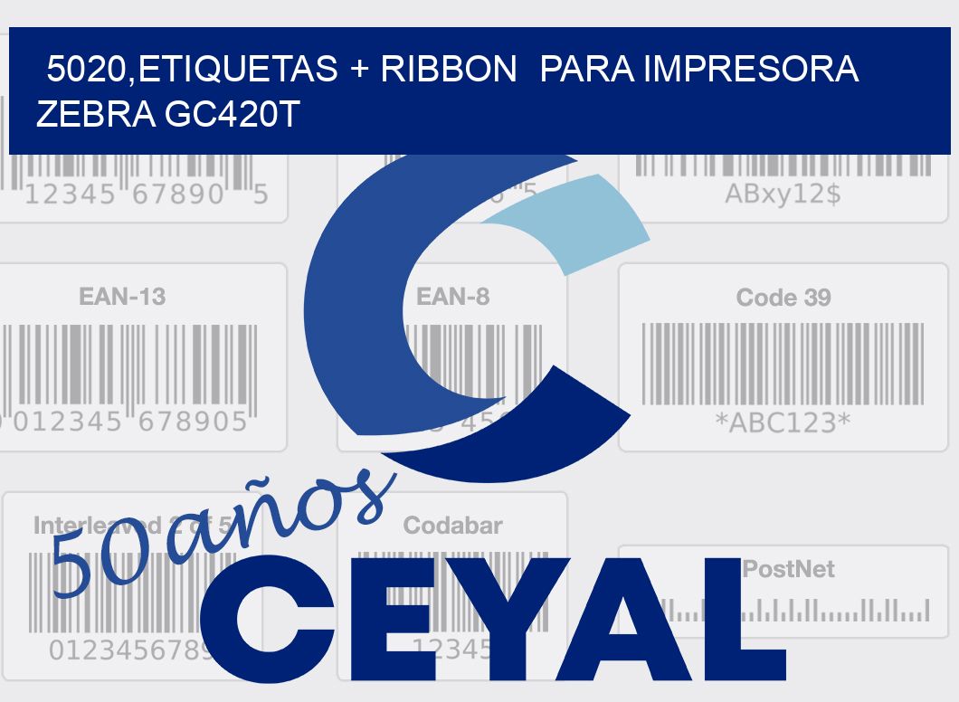 5020,etiquetas + ribbon  para impresora zebra GC420T