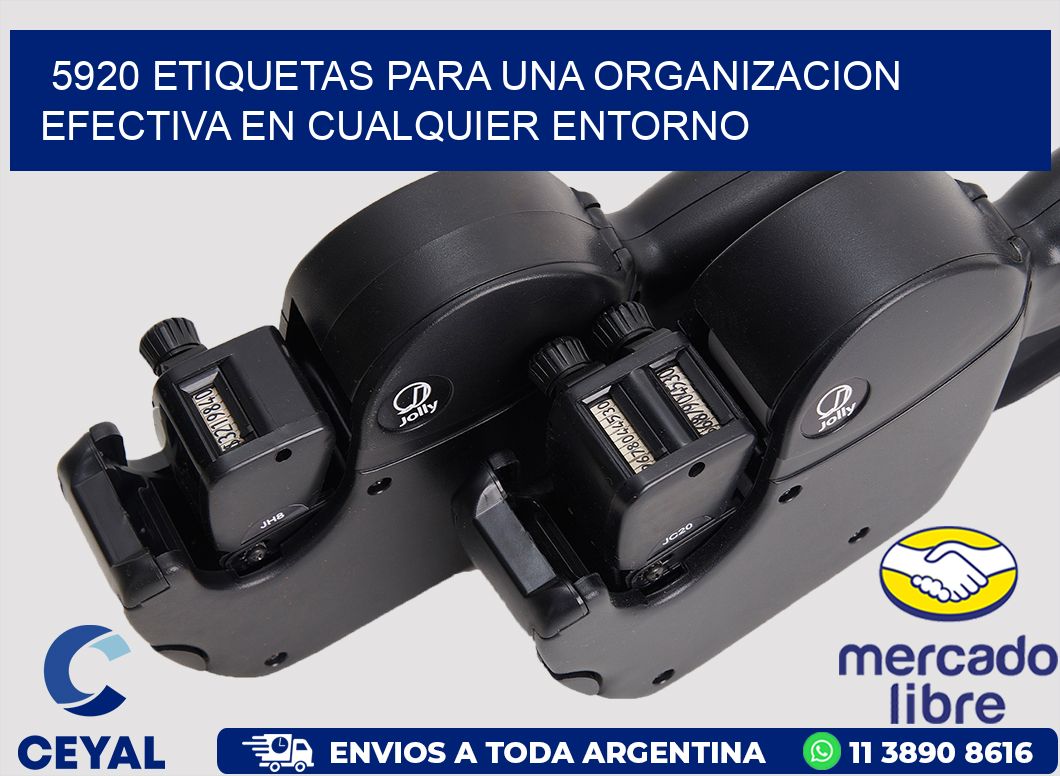 5920 ETIQUETAS PARA UNA ORGANIZACION EFECTIVA EN CUALQUIER ENTORNO