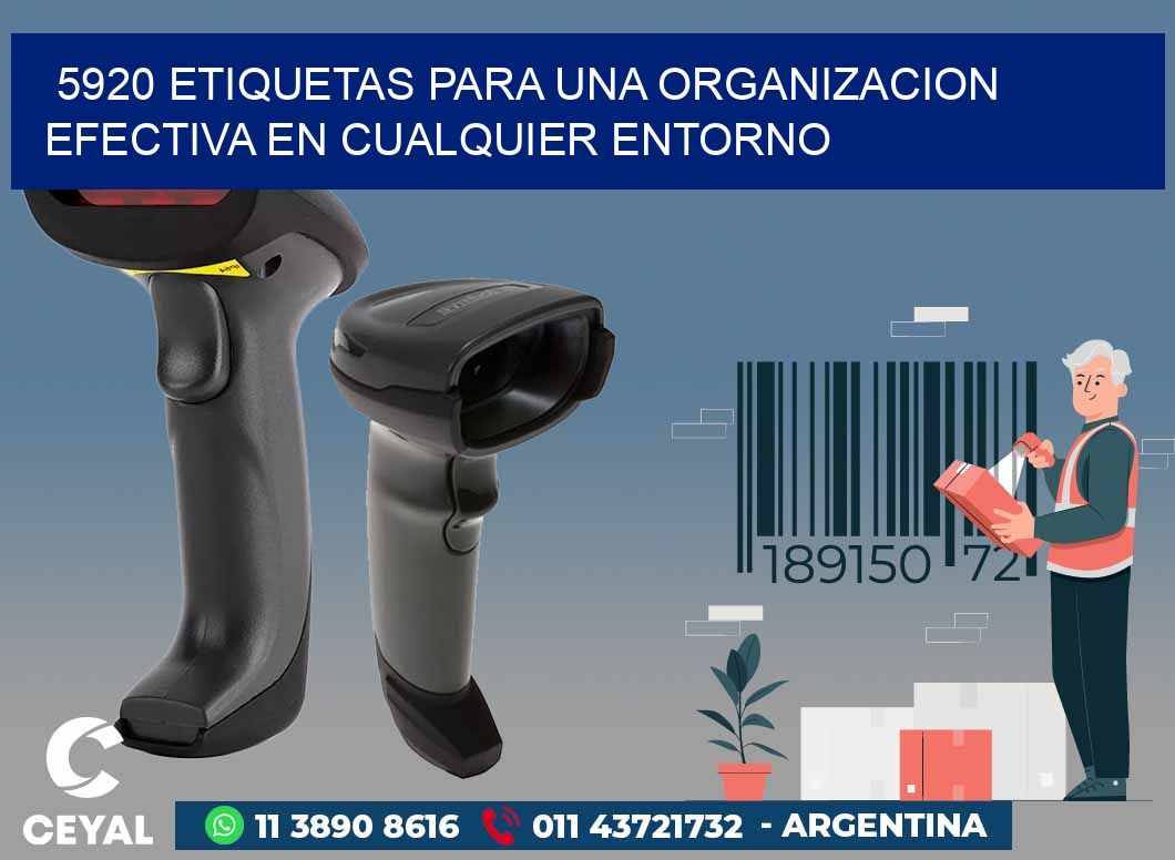 5920 ETIQUETAS PARA UNA ORGANIZACION EFECTIVA EN CUALQUIER ENTORNO