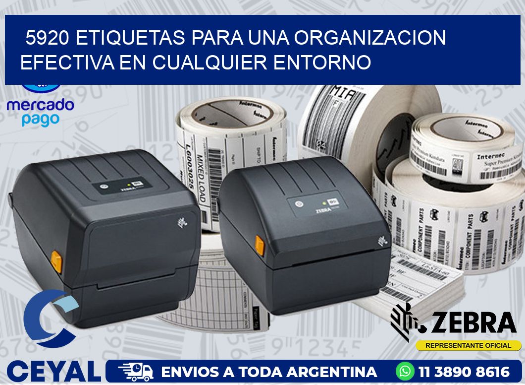 5920 ETIQUETAS PARA UNA ORGANIZACION EFECTIVA EN CUALQUIER ENTORNO
