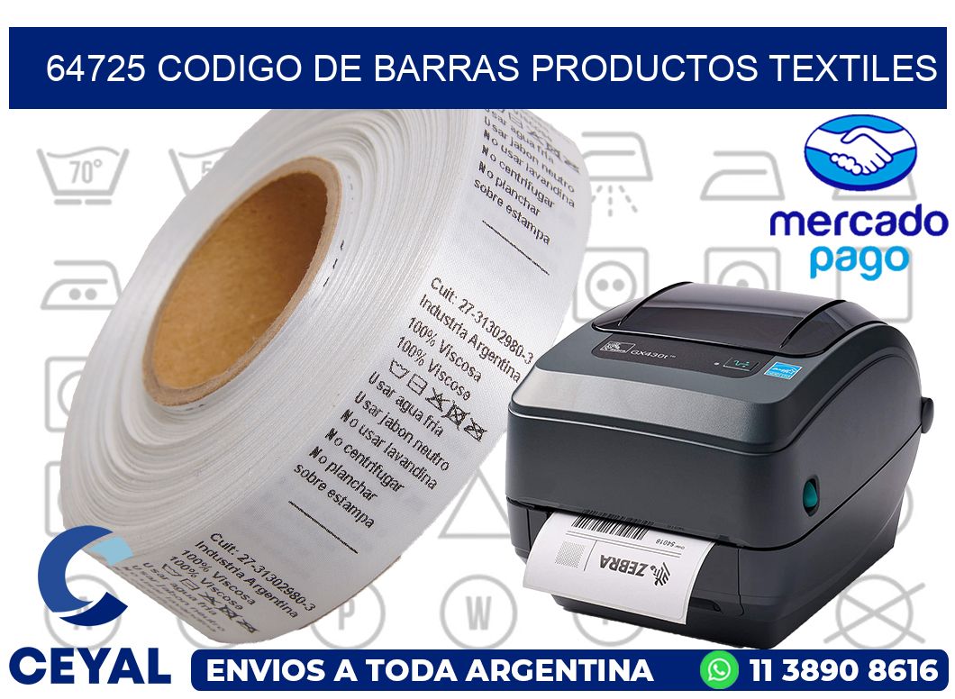 64725 CODIGO DE BARRAS PRODUCTOS TEXTILES