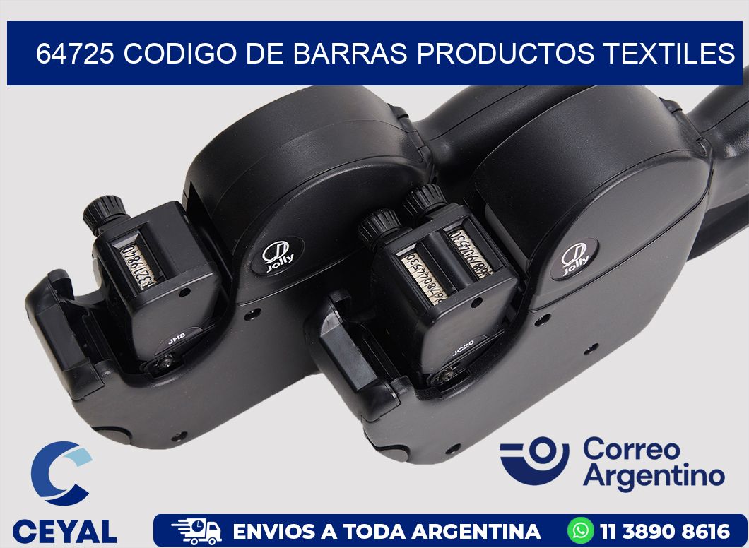 64725 CODIGO DE BARRAS PRODUCTOS TEXTILES