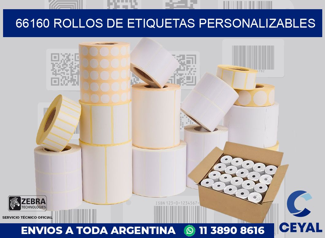 66160 ROLLOS DE ETIQUETAS PERSONALIZABLES