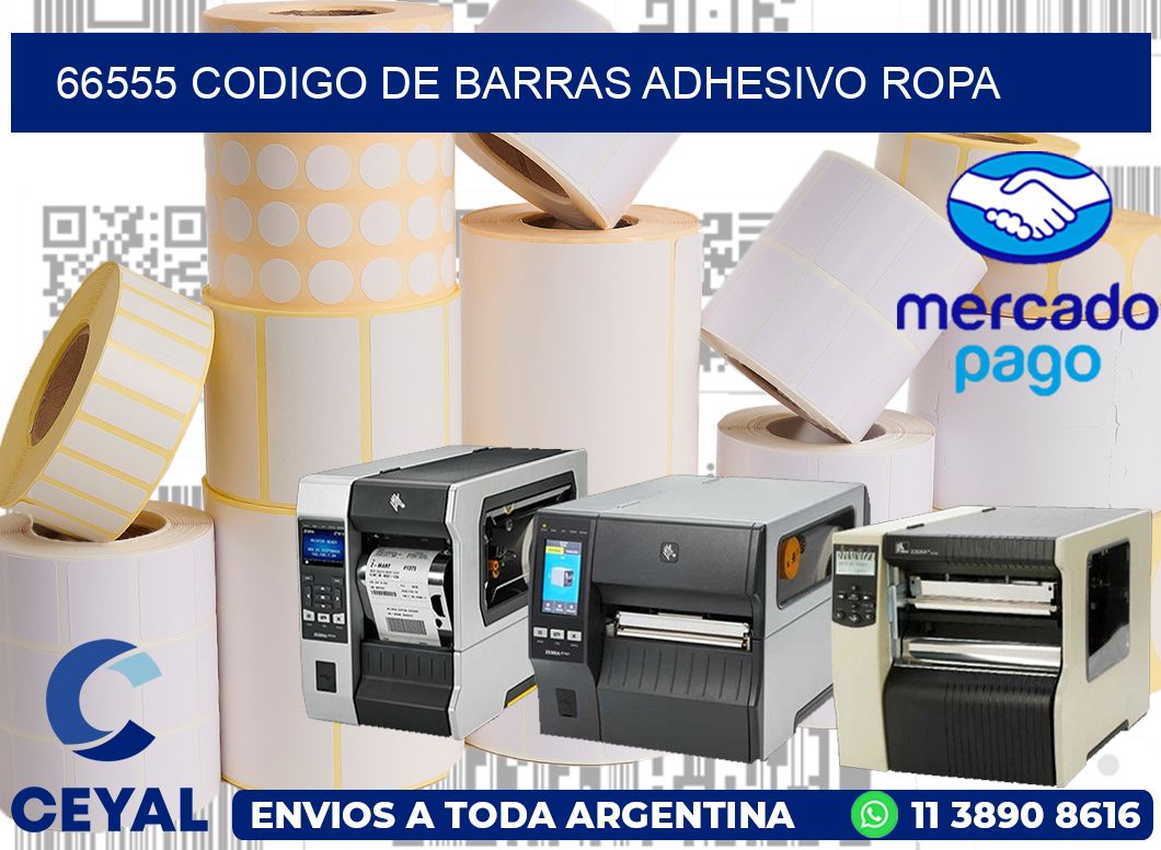 66555 CODIGO DE BARRAS ADHESIVO ROPA