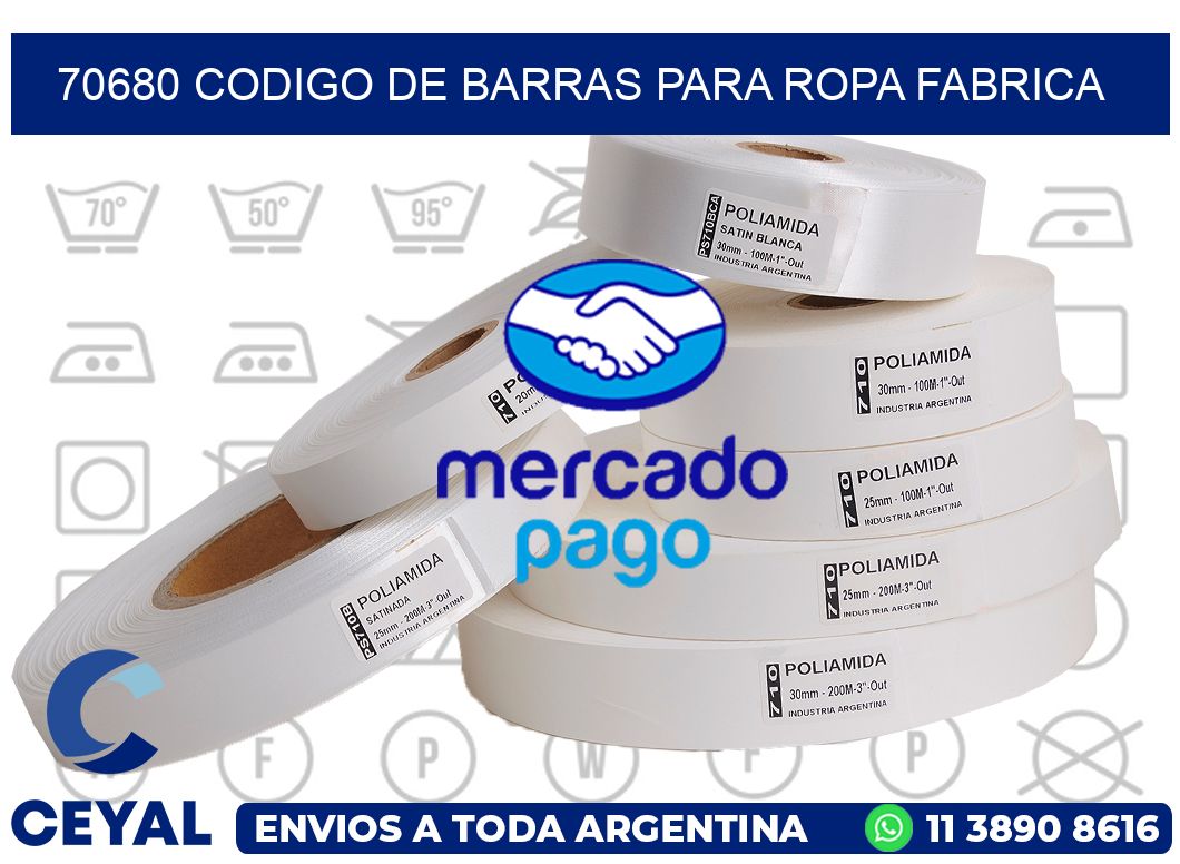 70680 CODIGO DE BARRAS PARA ROPA FABRICA