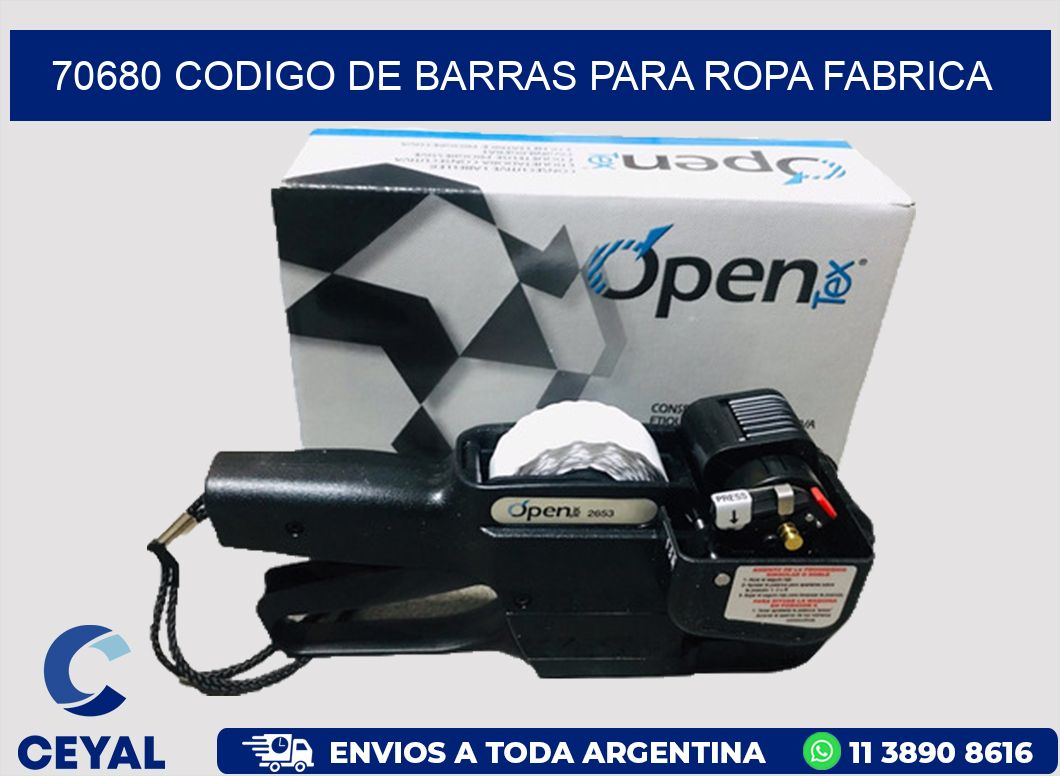 70680 CODIGO DE BARRAS PARA ROPA FABRICA