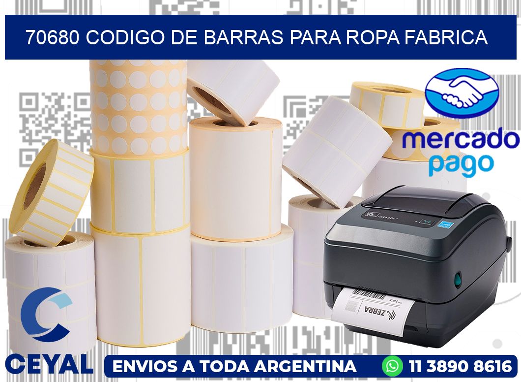 70680 CODIGO DE BARRAS PARA ROPA FABRICA