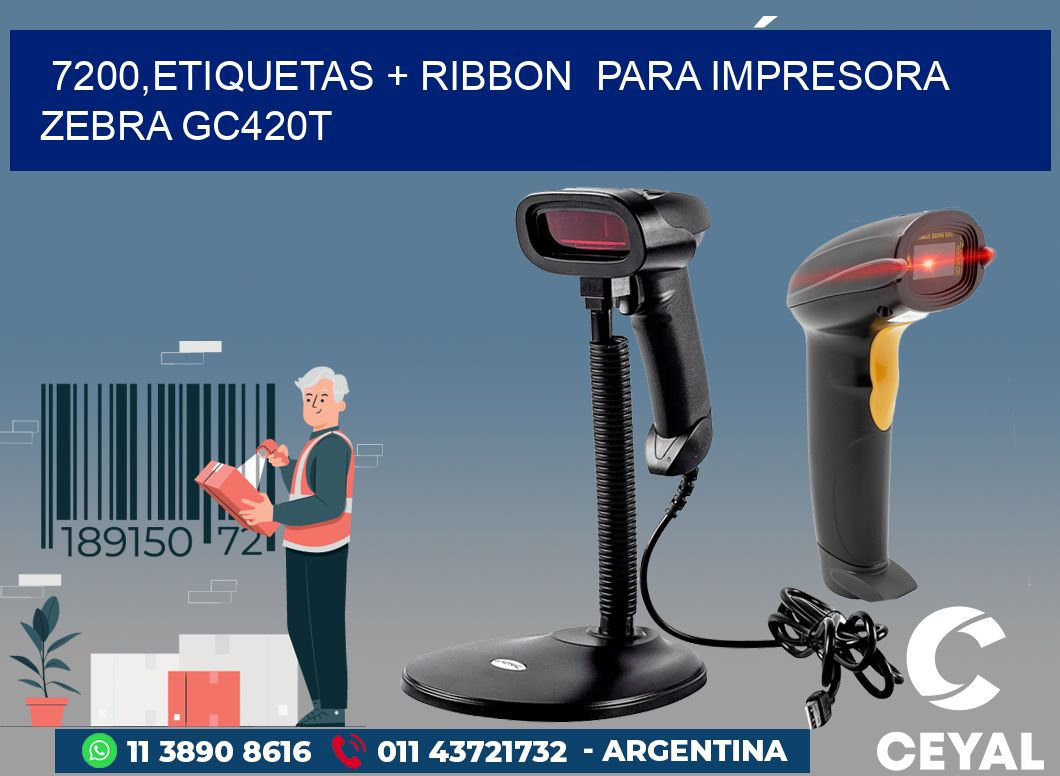7200,etiquetas + ribbon para impresora zebra GC420T