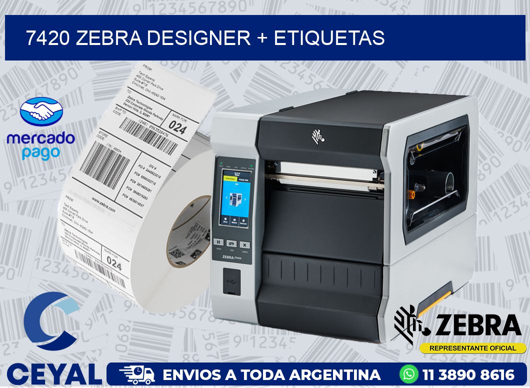 7420 ZEBRA DESIGNER + ETIQUETAS