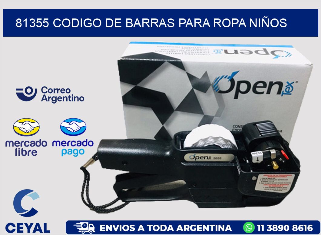 81355 CODIGO DE BARRAS PARA ROPA NIÑOS