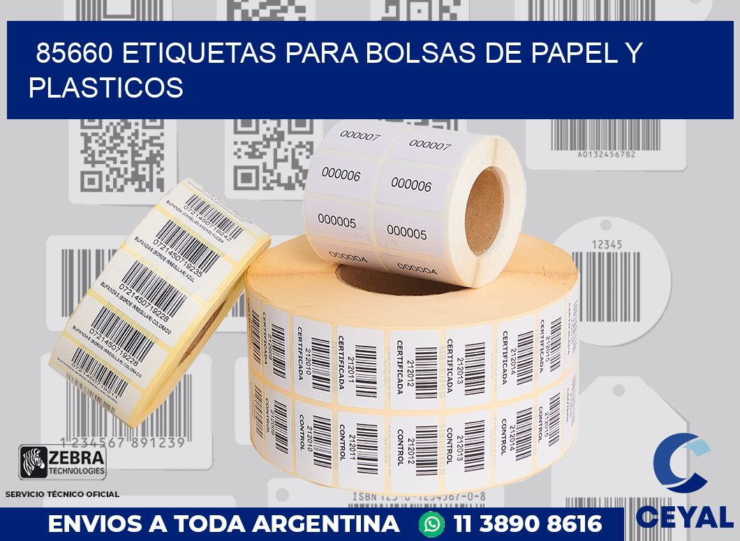 85660 ETIQUETAS PARA BOLSAS DE PAPEL Y PLASTICOS