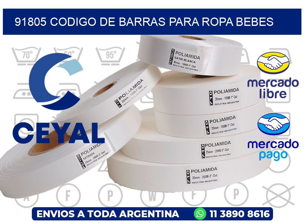 91805 CODIGO DE BARRAS PARA ROPA BEBES