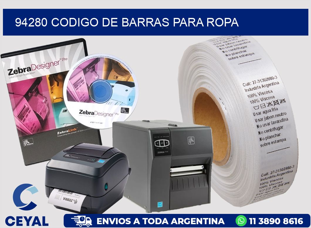 94280 CODIGO DE BARRAS PARA ROPA