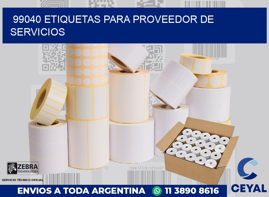 99040 ETIQUETAS PARA PROVEEDOR DE SERVICIOS