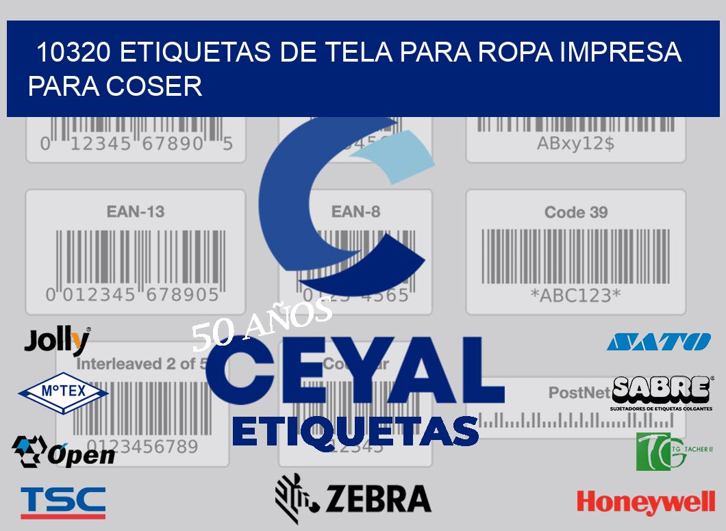 10320 ETIQUETAS DE TELA PARA ROPA IMPRESA PARA COSER
