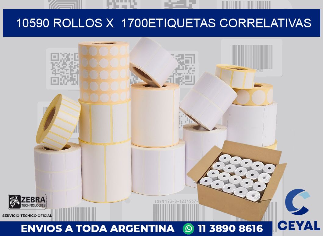 10590 Rollos x  1700etiquetas correlativas
